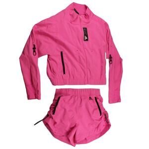 Adidas Runner Primeblue Top and Shorts Set Pink Womens Sz Top Sm / Shorts XS